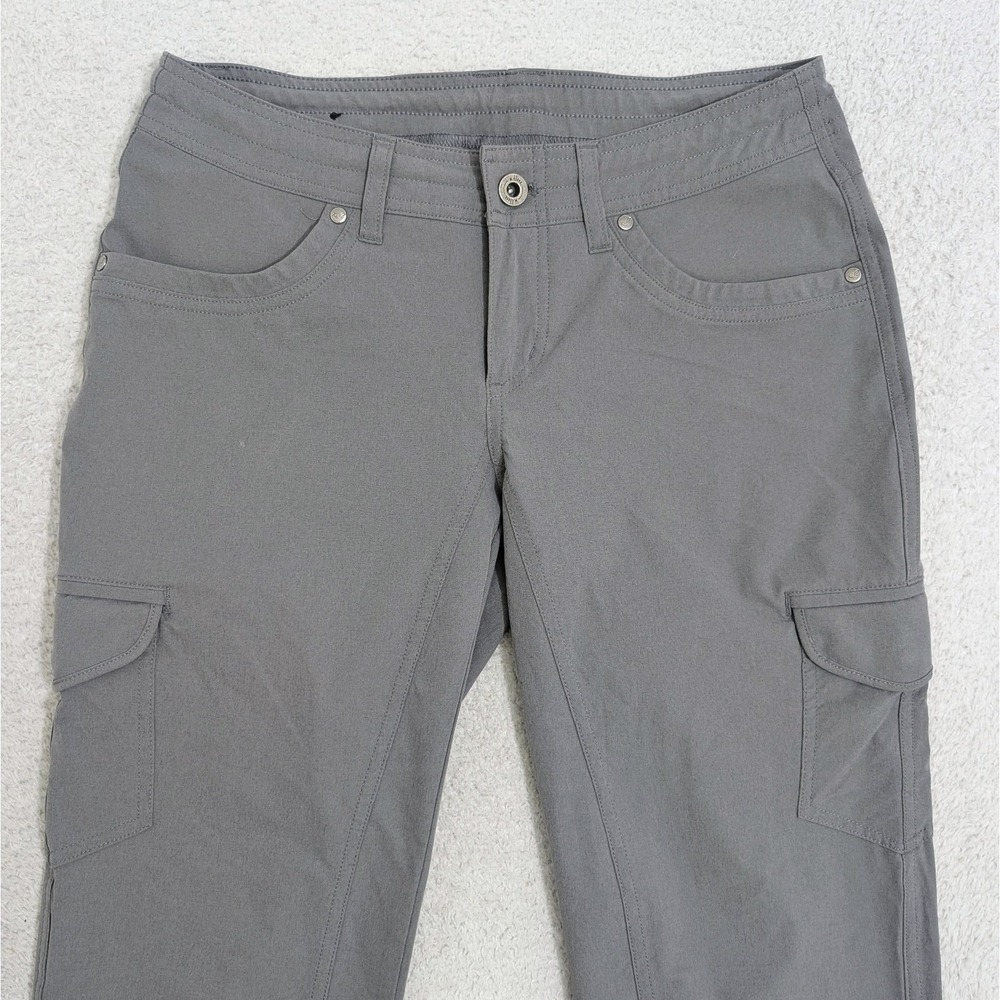 Khul Women's Outdoor Hiking Pants Sz 4 29"x32" Rollup Tab Snap Gray Cargo